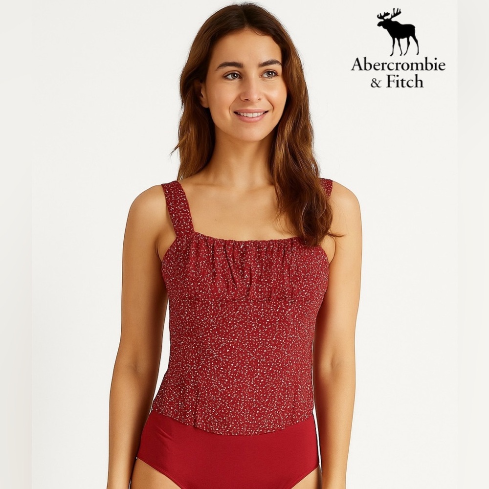 🛍️SALE🛍️ Abercrombie & Fitch Women’s Red & White Dots Tank Bodysuit